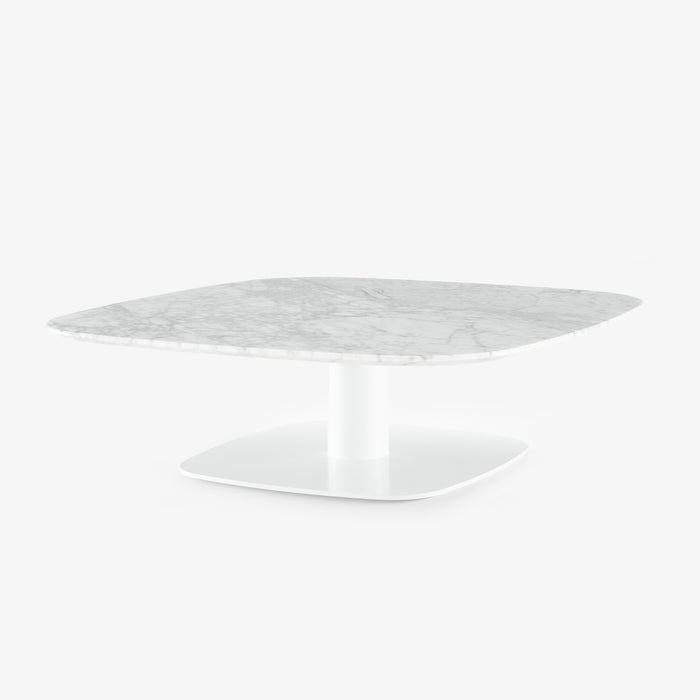 Ligne Roset Alster Low Table Marble Top White Lacquered Base - MyConcept Hong Kong