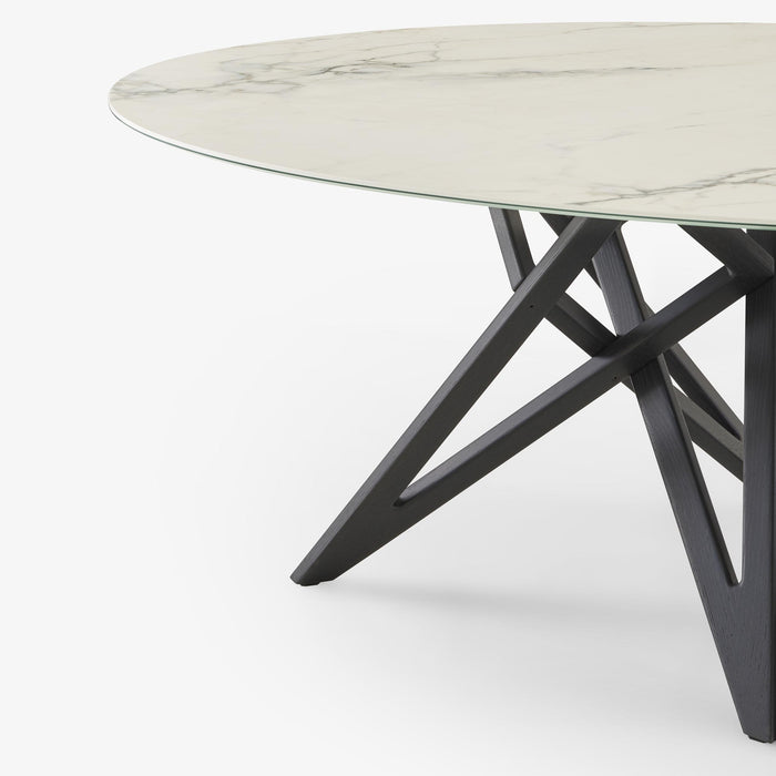 Ligne Roset Ennéa Oval Dining Table Base In Black Stained Ash - MyConcept Hong Kong