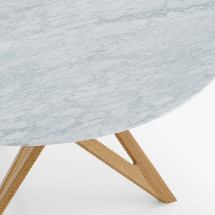 Ligne Roset Ennéa Round Dining Table Legs In Natural Oak - MyConcept Hong Kong