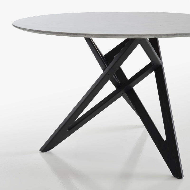 Ligne Roset Ennéa Round Dining Table Base In Black Stained Ash - MyConcept Hong Kong