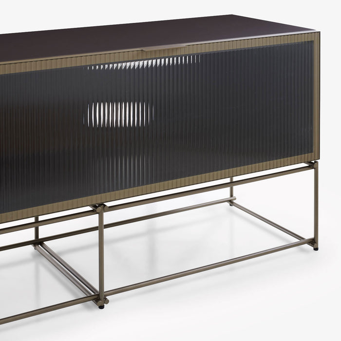Ligne Roset Canaletto Display Cabinet Chest With 2 Flap Doors Clear Glass Front K 5 - MyConcept Hong Kong