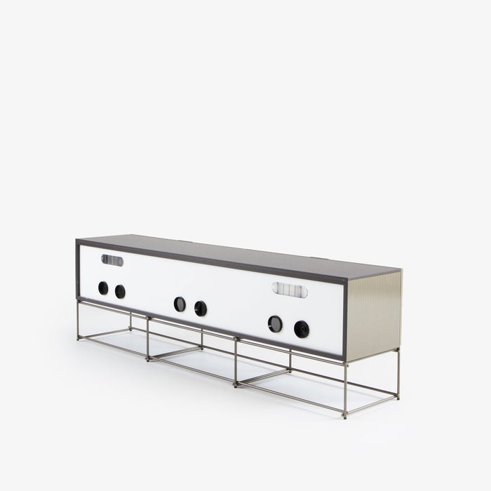 Ligne Roset Canaletto Display Cabinet Chest With 2 Flap Doors Clear Glass Front K 5 - MyConcept Hong Kong