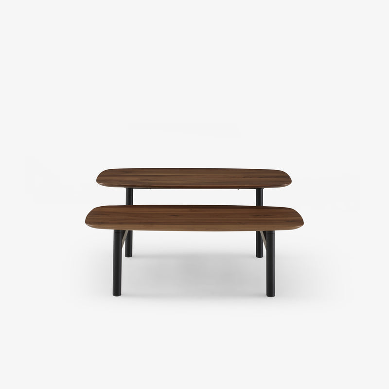 Ligne Roset Pantographe Low Table European Walnut Top Black Lacquered Base - MyConcept Hong Kong