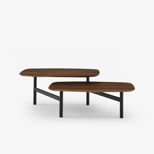 Ligne Roset Pantographe Low Table European Walnut Top Black Lacquered Base - MyConcept Hong Kong