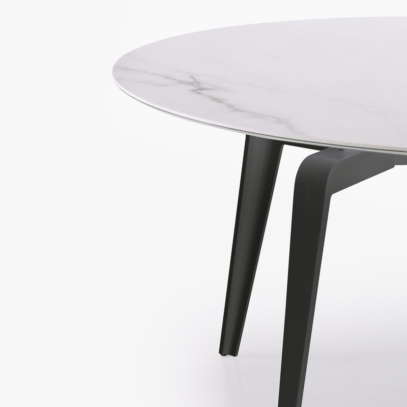 Ligne Roset Odessa Round Dining Table Black Lacquered Base - MyConcept Hong Kong