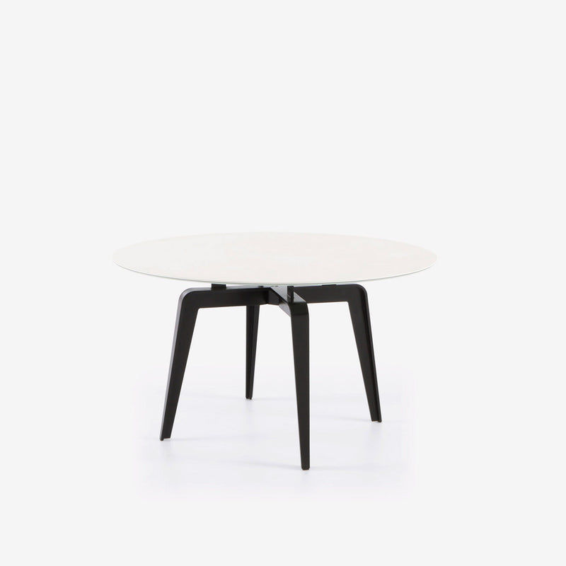 Ligne Roset Odessa Round Dining Table Black Lacquered Base - MyConcept Hong Kong