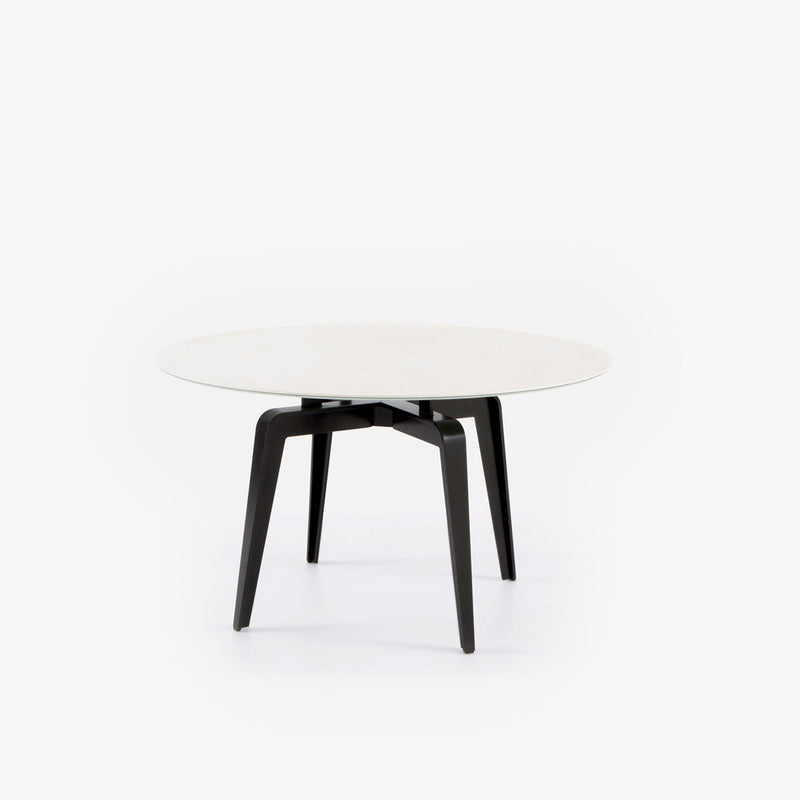 Ligne Roset Odessa Round Dining Table Black Lacquered Base - MyConcept Hong Kong