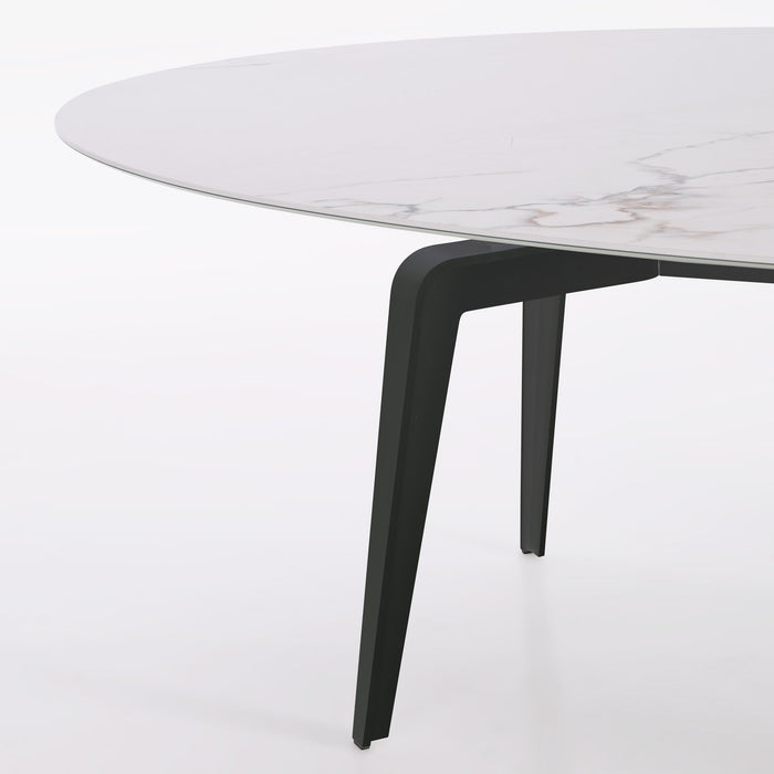 Ligne Roset Odessa Oval Dining Table Black Lacquered Base - MyConcept Hong Kong