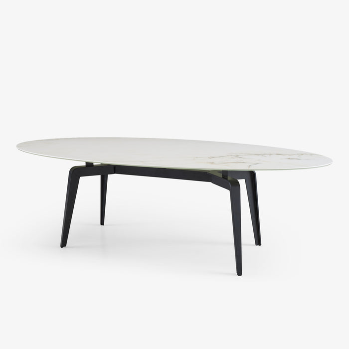 Ligne Roset Odessa Oval Dining Table Black Lacquered Base - MyConcept Hong Kong