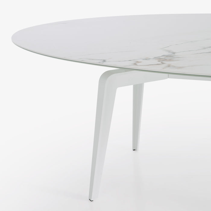 Ligne Roset Odessa Oval Dining Table White Lacquered Base - MyConcept Hong Kong