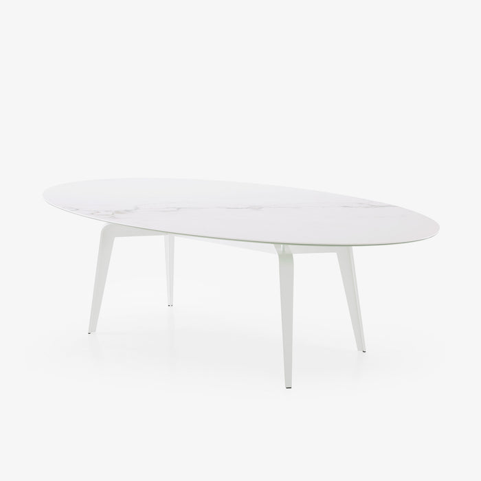 Ligne Roset Odessa Oval Dining Table White Lacquered Base - MyConcept Hong Kong