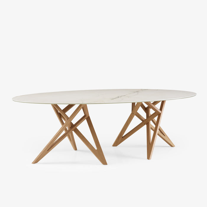 Ligne Roset Ennéa Oval Dining Table Legs In Natural Oak - MyConcept Hong Kong