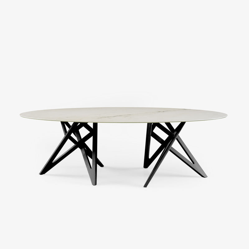 Ligne Roset Ennéa Oval Dining Table Base In Black Stained Ash - MyConcept Hong Kong