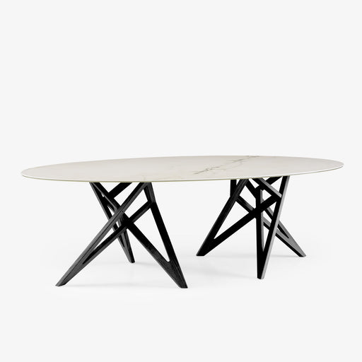 Ligne Roset Ennéa Oval Dining Table Base In Black Stained Ash - MyConcept Hong Kong