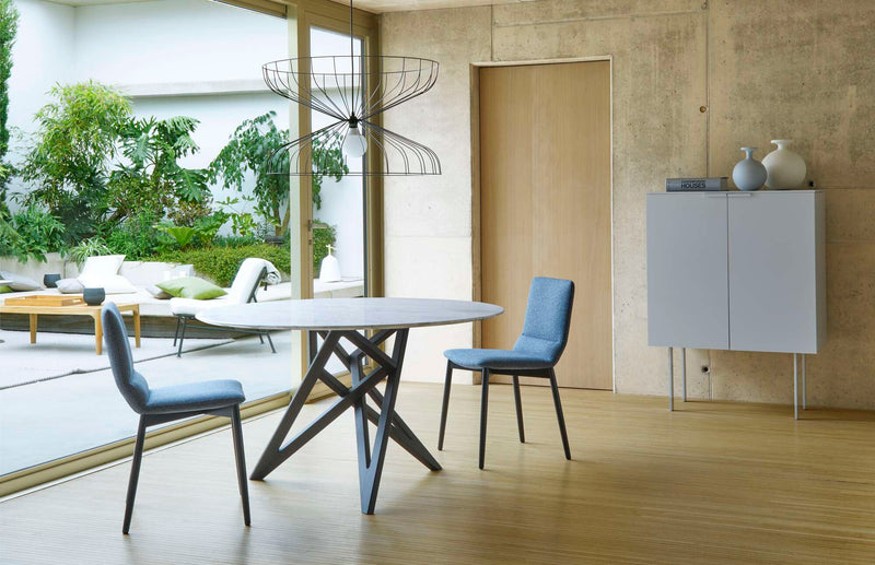 Ligne Roset Ennéa Round Dining Table Base In Black Stained Ash - MyConcept Hong Kong