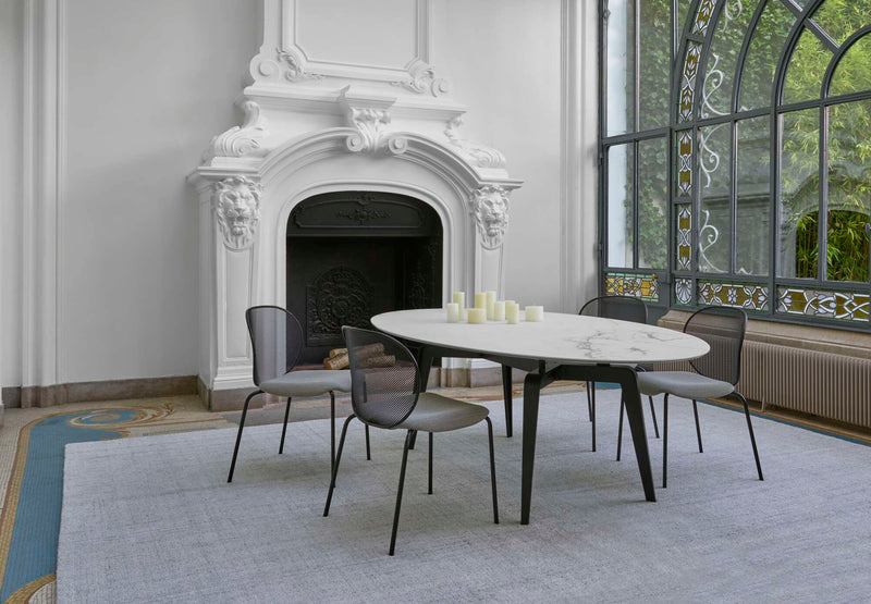 Ligne Roset Odessa Round Dining Table Black Lacquered Base - MyConcept Hong Kong