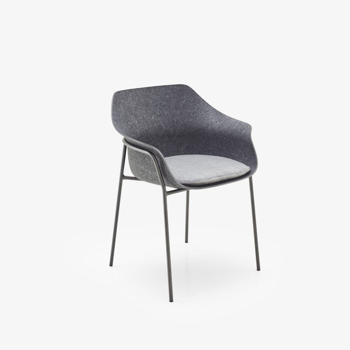 Ligne Roset Ettoriano Carver Chair Anthracite Metal Base - MyConcept Hong Kong