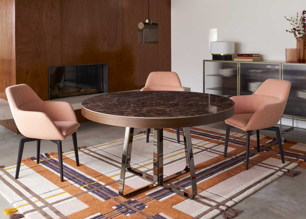 Ligne Roset Amédée Carver Chair Central Pedestal - Brilliant Chrome - MyConcept Hong Kong