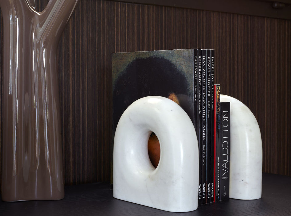 Ligne Roset Tore Bookends White Marble - MyConcept Hong Kong