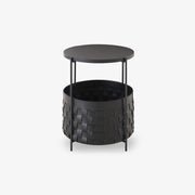 Ligne Roset Cestino Bedside Table Black 'Synderme' Leather - MyConcept Hong Kong