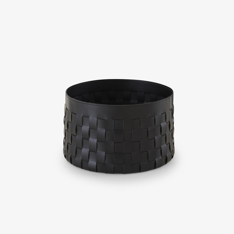 Ligne Roset Cestino Bedside Table Black 'Synderme' Leather - MyConcept Hong Kong