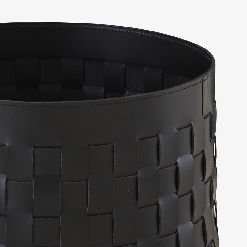 Ligne Roset Cestino Bedside Table Black 'Synderme' Leather - MyConcept Hong Kong