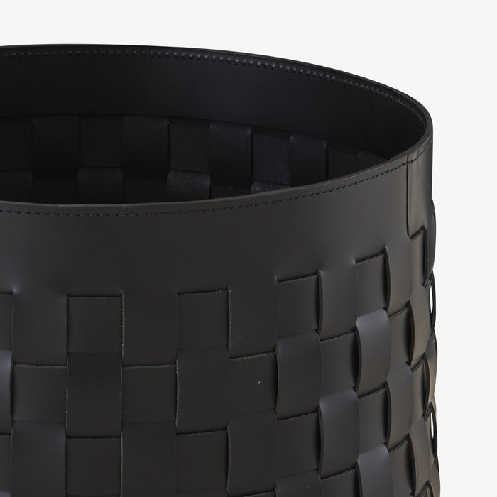 Ligne Roset Cestino Basket Black 'Synderme' Leather - MyConcept Hong Kong