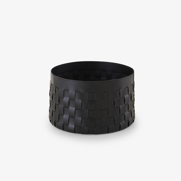 Ligne Roset Cestino Basket Black 'Synderme' Leather - MyConcept Hong Kong