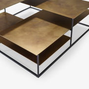 Ligne Roset Lowlands Low Table Small Tops In Golden Brass Aspect Steel - MyConcept Hong Kong