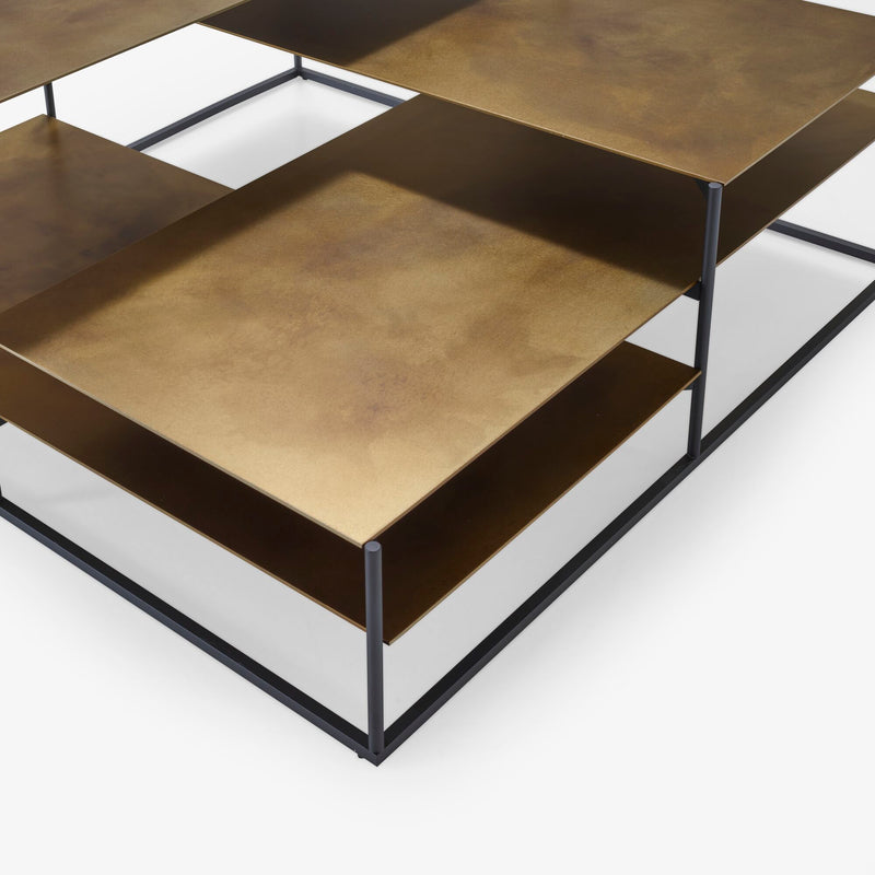 Ligne Roset Lowlands Low Table Small Tops In Golden Brass Aspect Steel - MyConcept Hong Kong