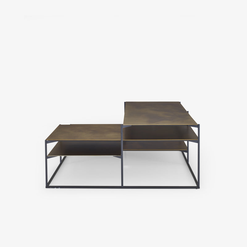 Ligne Roset Lowlands Low Table Small Tops In Golden Brass Aspect Steel - MyConcept Hong Kong