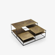 Ligne Roset Lowlands Low Table Small Tops In Golden Brass Aspect Steel - MyConcept Hong Kong