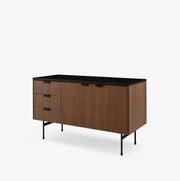 Ligne Roset Tanis Sideboard Walnut + Black Fenix Laminate Base In Circular Tubing - MyConcept Hong Kong