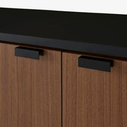 Ligne Roset Tanis Sideboard Walnut + Black Fenix Laminate Base In Circular Tubing - MyConcept Hong Kong