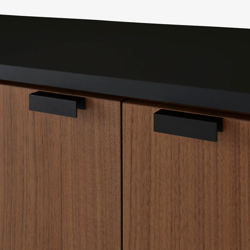 Ligne Roset Tanis Sideboard Walnut + Black Fenix Laminate Base In Circular Tubing - MyConcept Hong Kong