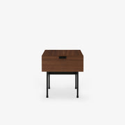 Ligne Roset Tanis Bedside Table Walnut + Black Fenix Laminate Base In Circular Tubing - MyConcept Hong Kong