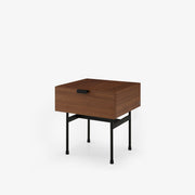 Ligne Roset Tanis Bedside Table Walnut + Black Fenix Laminate Base In Circular Tubing - MyConcept Hong Kong