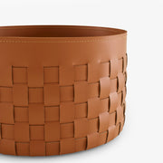 Ligne Roset Cestino Bedside Table Natural 'Synderme' Leather Black Interior - MyConcept Hong Kong