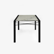Ligne Roset Extensia Dining Table Top In White Marble-Effect Ceramic Stoneware Base In Black Stained Ash - MyConcept Hong Kong