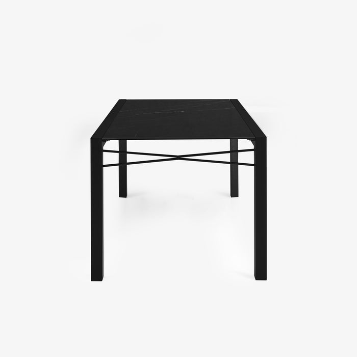 Ligne Roset Extensia Dining Table Marquinia Ceramic Stoneware Top Base In Black Stained Ash - MyConcept Hong Kong