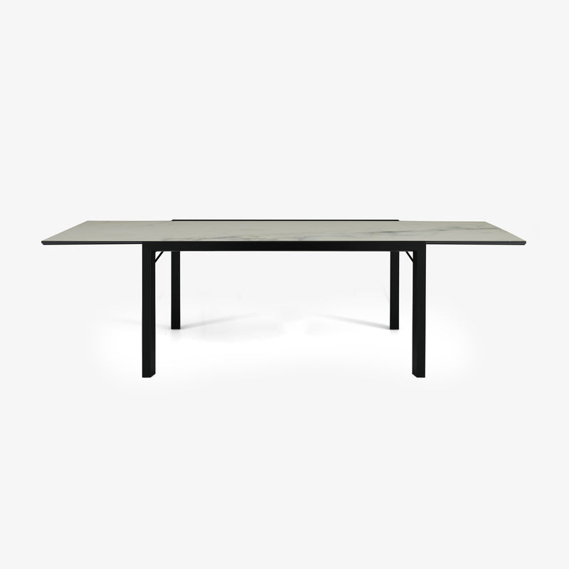 Ligne Roset Extensia Dining Table Top In White Marble-Effect Ceramic Stoneware Base In Black Stained Ash - MyConcept Hong Kong