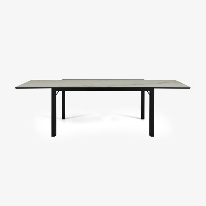 Ligne Roset Extensia Dining Table Top In White Marble-Effect Ceramic Stoneware Base In Black Stained Ash - MyConcept Hong Kong