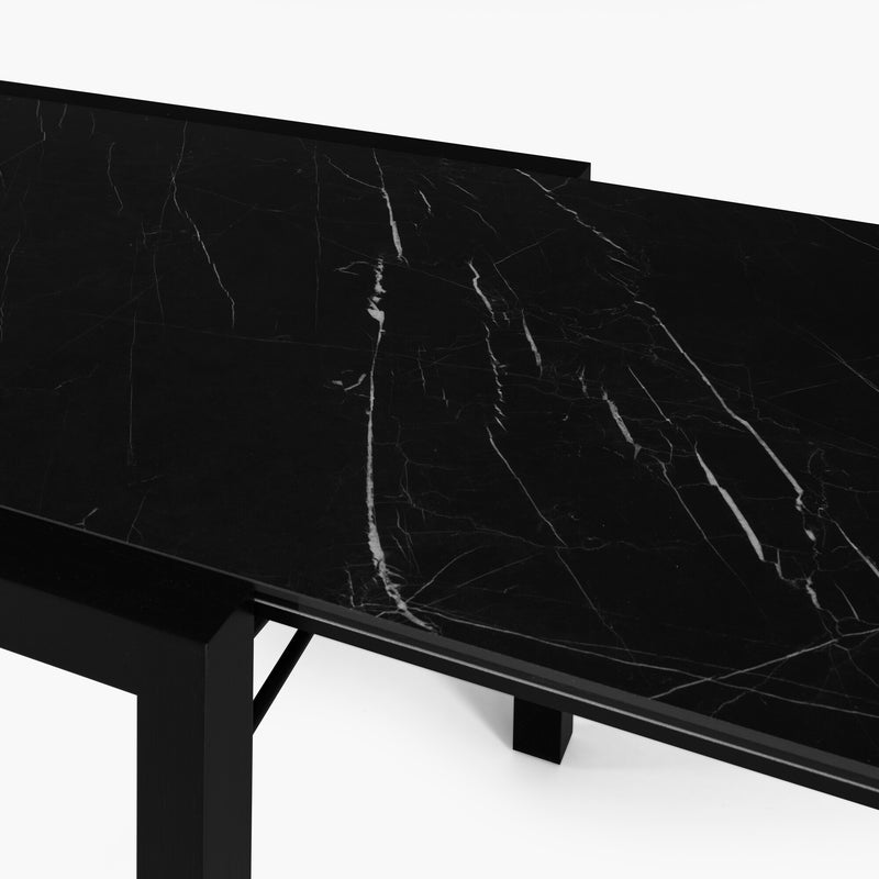 Ligne Roset Extensia Dining Table Marquinia Ceramic Stoneware Top Base In Black Stained Ash - MyConcept Hong Kong