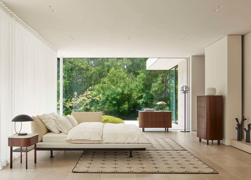 Ligne Roset Parabole Chest Of Drawers Dark Walnut Top In White Marble-Effect Ceramic Stoneware - MyConcept Hong Kong