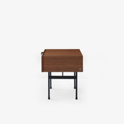 Ligne Roset Tanis Bedside Table Walnut + Black Fenix Laminate Base In Circular Tubing - MyConcept Hong Kong