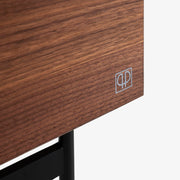 Ligne Roset Tanis Bedside Table Walnut + Black Fenix Laminate Base In Circular Tubing - MyConcept Hong Kong