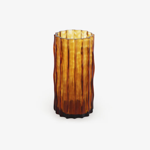 Ligne Roset Ribbed Set Of 2 Vases Small Amber - MyConcept Hong Kong