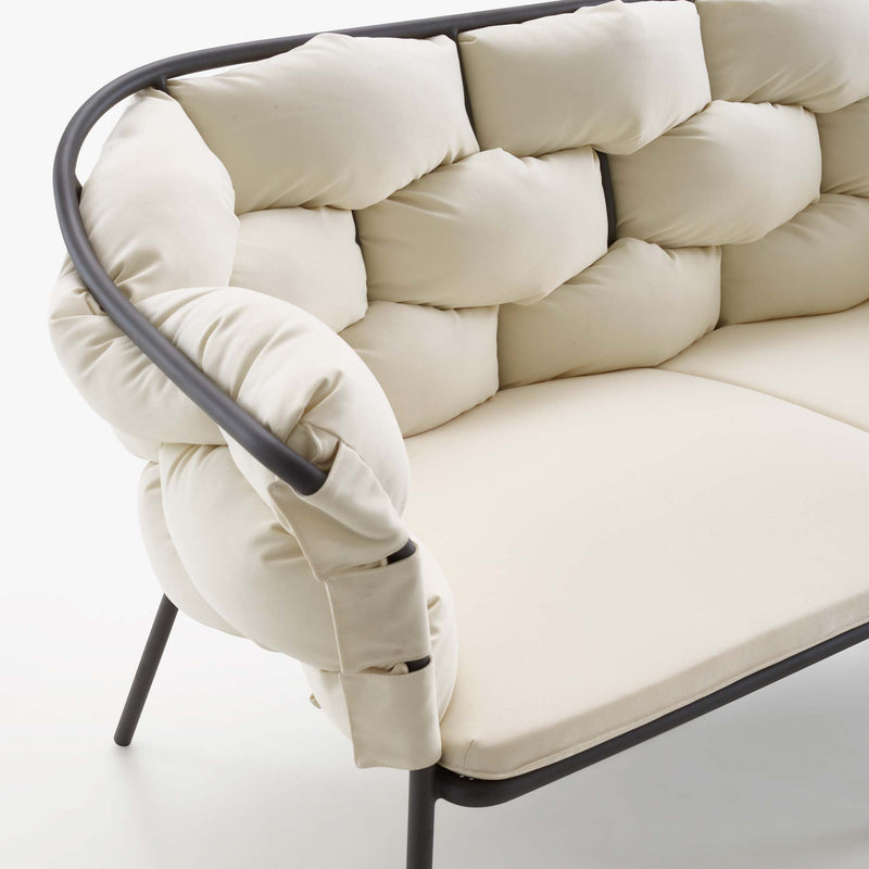 Ligne Roset Serpentine Small Settee Ecru / Charcoal Structure - MyConcept Hong Kong