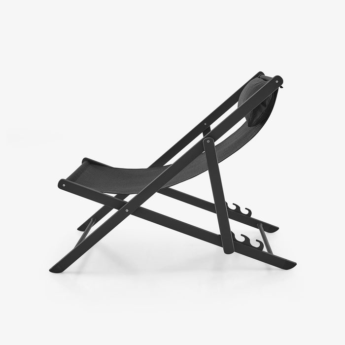 Ligne Roset Sabbia Set Of 2 Deck Chairs Onyx (Black) - MyConcept Hong Kong