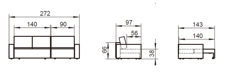 Mega 140 Sofabed With Extension - MyConcept Hong Kong